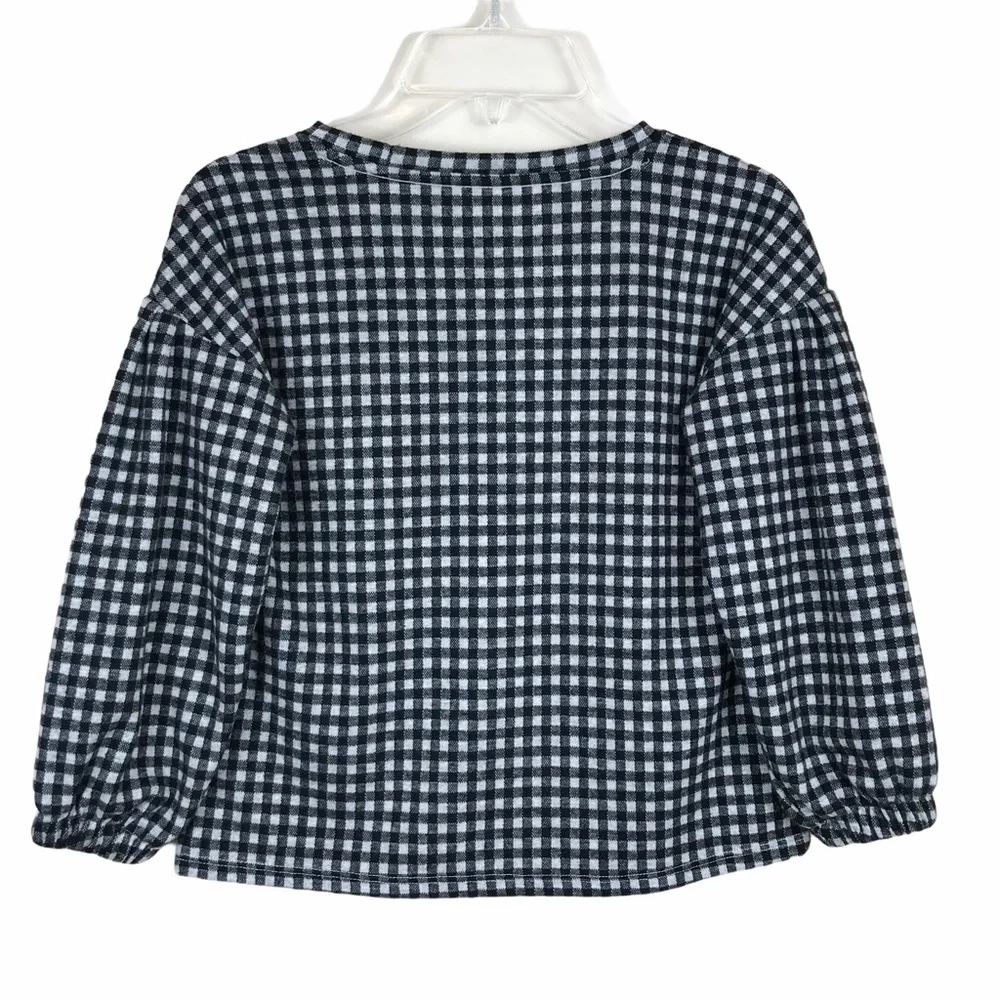 Old Navy Girls Check Puff‎ Sleeve Top